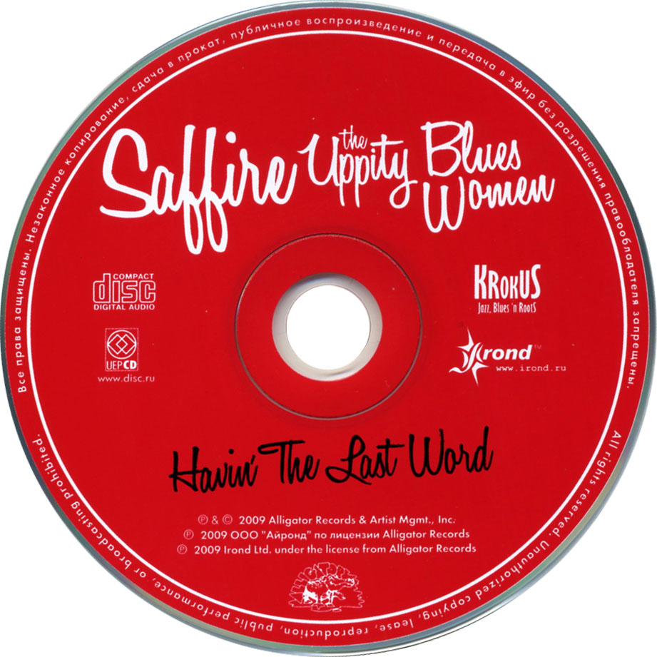 Cartula Cd de Saffire The Uppity Blues Women - Havin' The Last Word