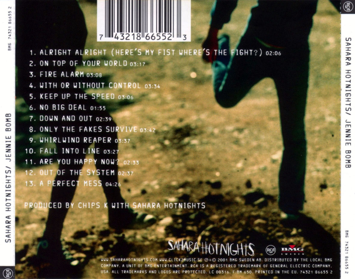 Cartula Trasera de Sahara Hotnights - Jennie Bomb