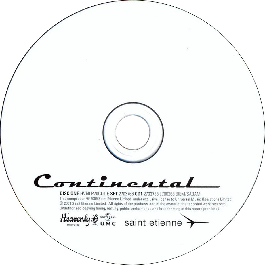 Cartula Cd1 de Saint Etienne - Continental (Deluxe Edition)