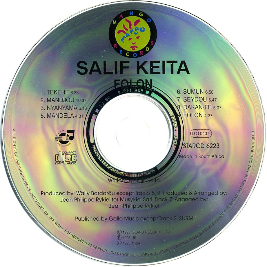 Cartula Cd de Salif Keita - Folon... The Past