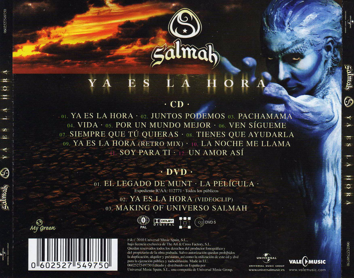 Cartula Trasera de Salmah - Ya Es La Hora