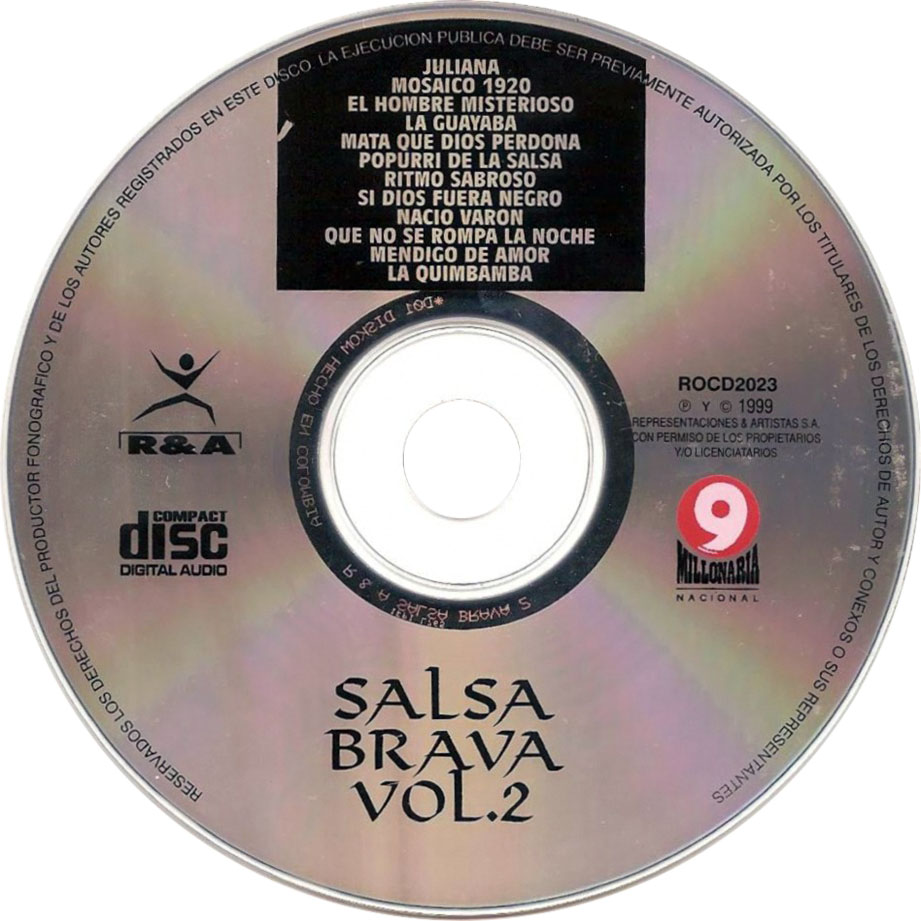 Cartula Cd de Salsa Brava Volumen 2