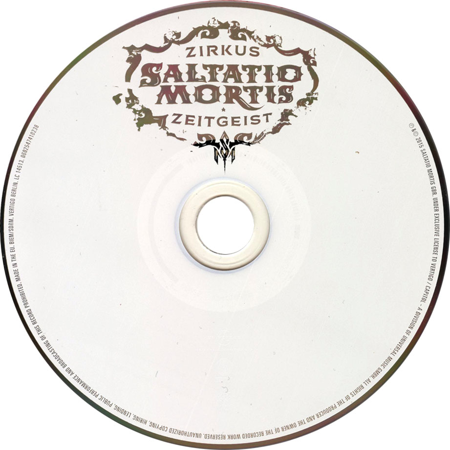 Cartula Cd1 de Saltatio Mortis - Zirkus Zeitgeist (Limited Edition)