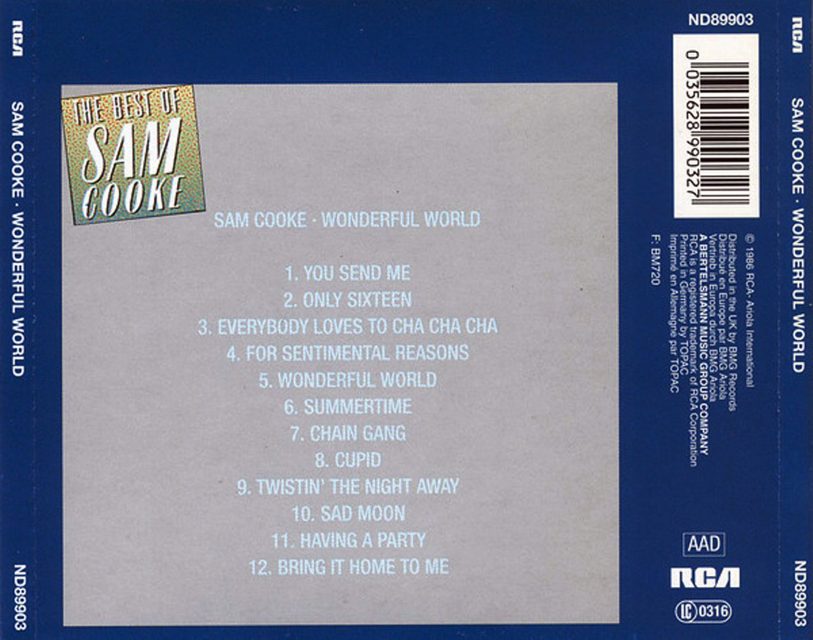Cartula Trasera de Sam Cooke - Wonderful World: The Best Of Sam Cooke
