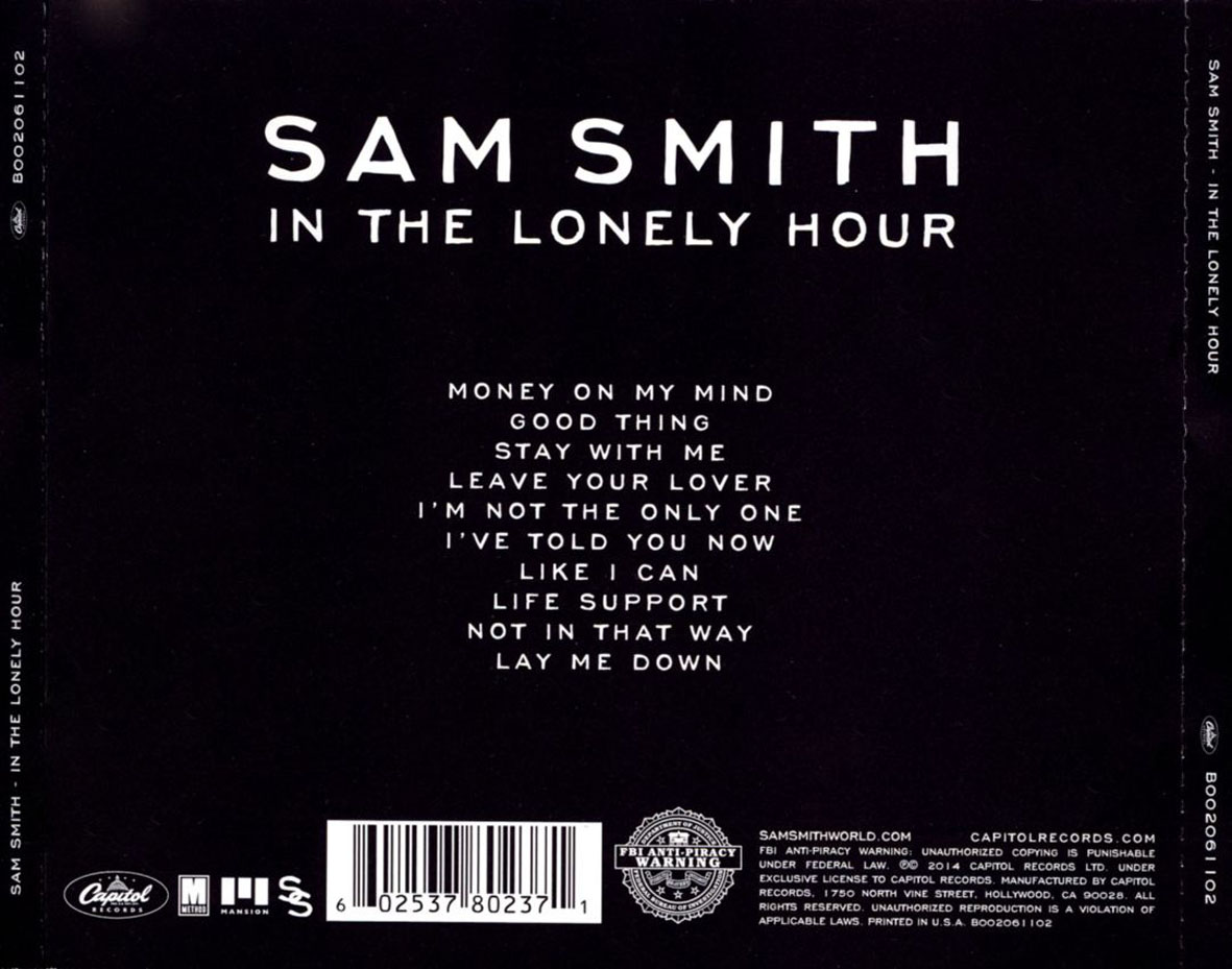 Cartula Trasera de Sam Smith - In The Lonely Hour