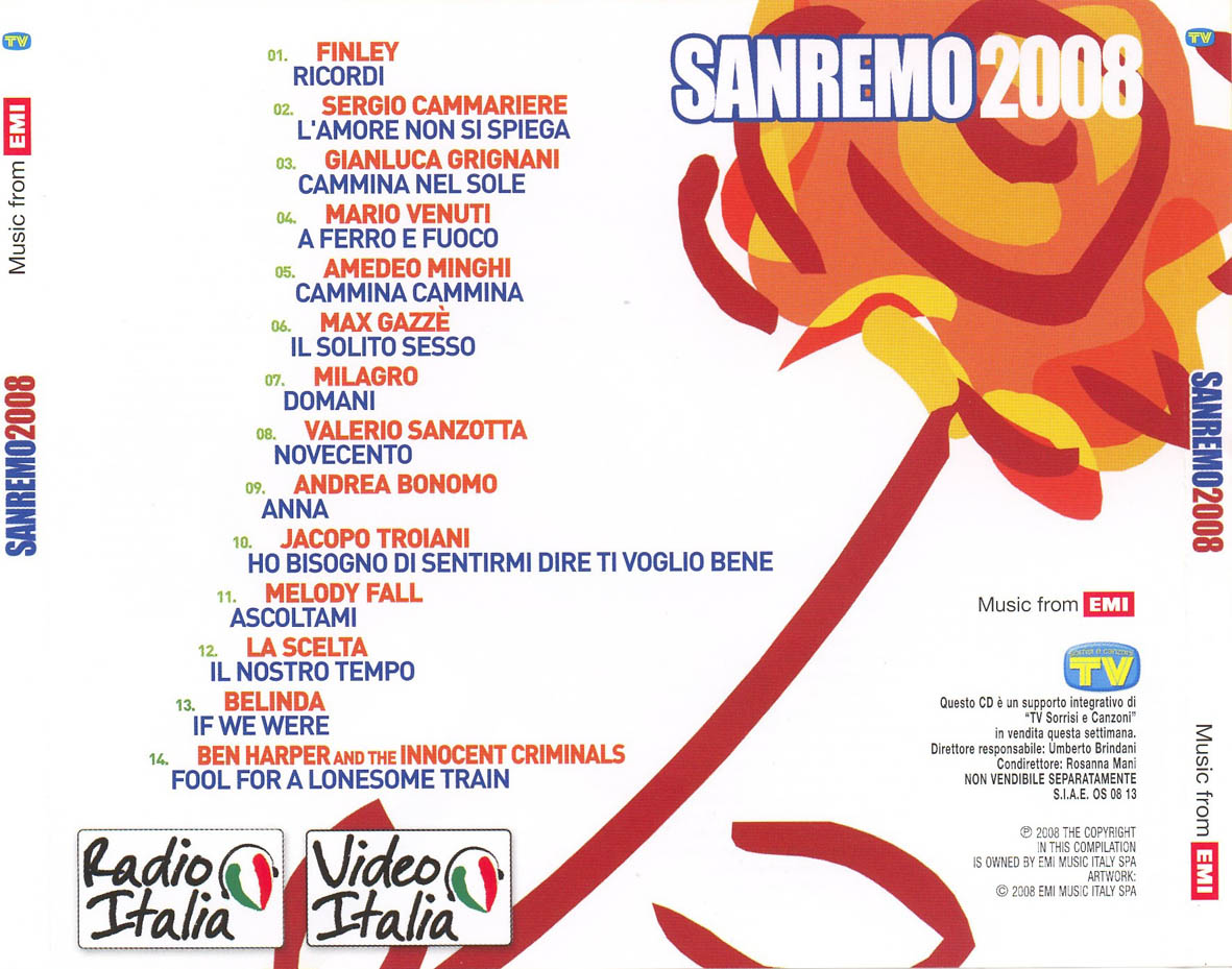 Cartula Trasera de Sanremo 2008