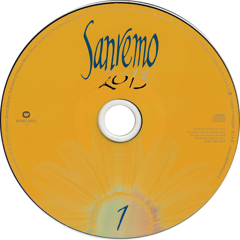 Cartula Cd1 de Sanremo 2013