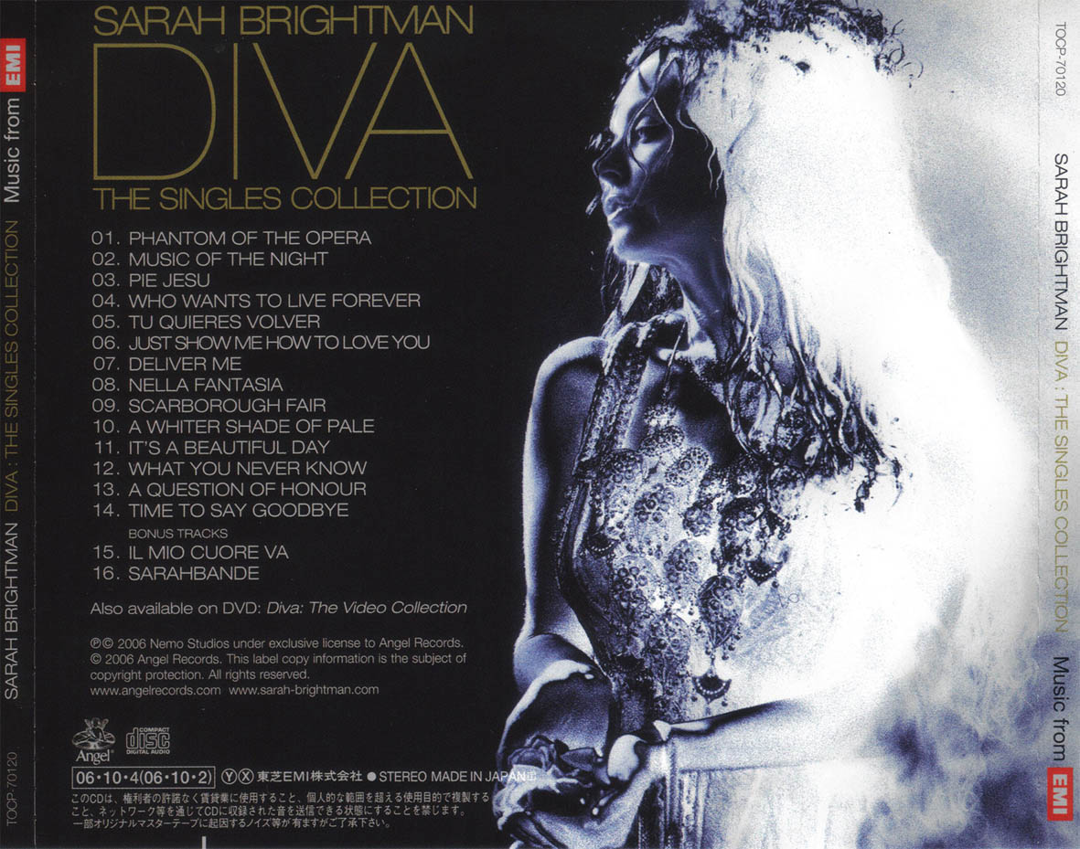 Cartula Trasera de Sarah Brightman - Diva: The Singles Collection