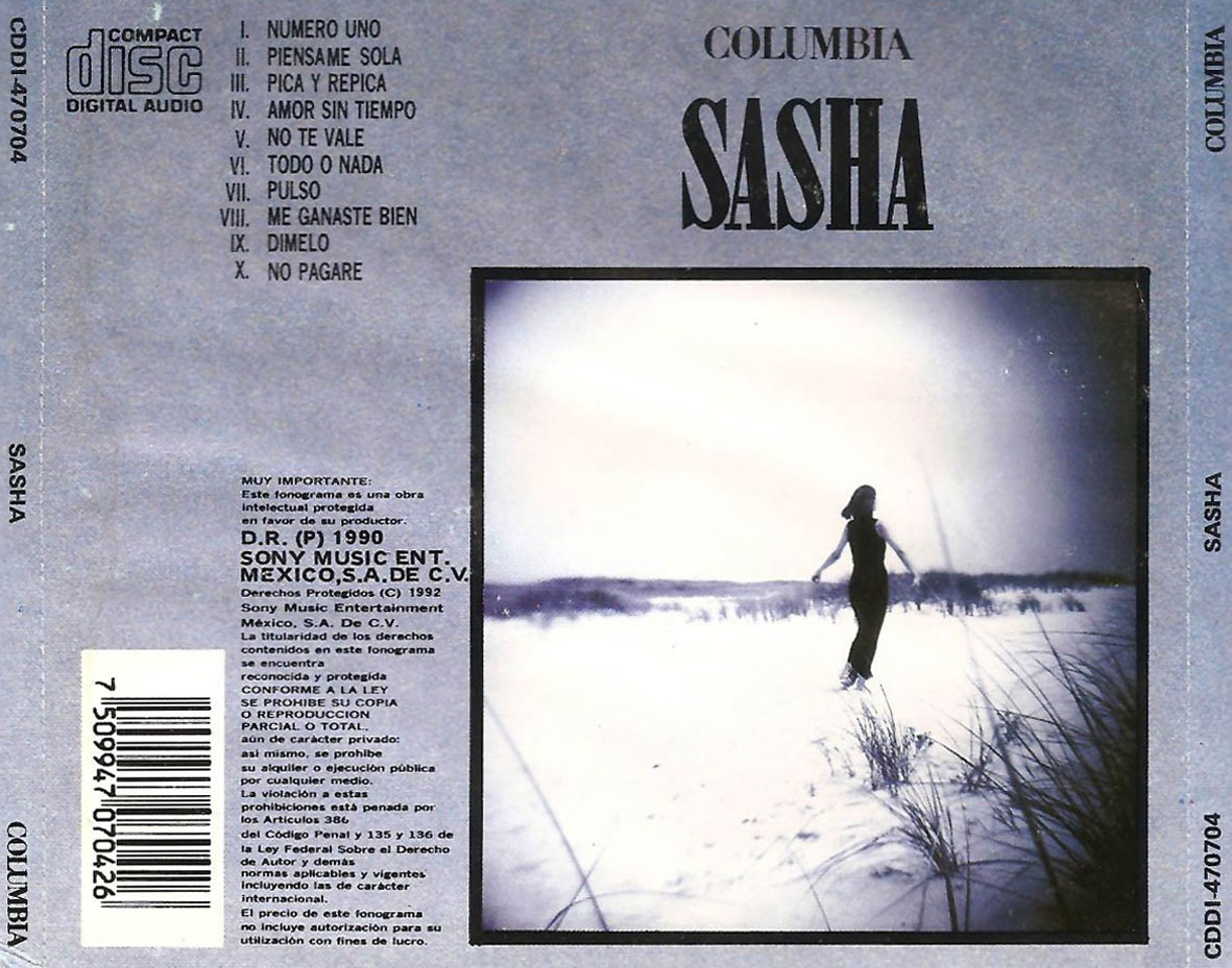 Cartula Trasera de Sasha Sokol - Sasha