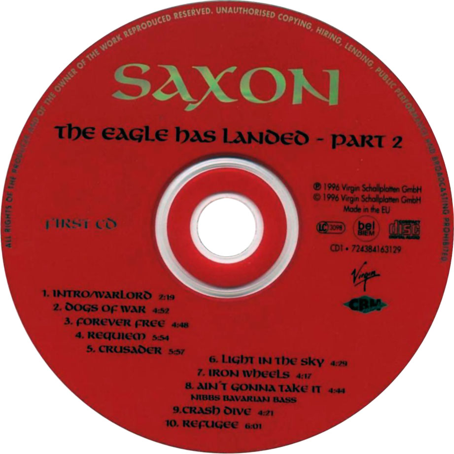 Cartula Cd1 de Saxon - The Eagle Has Landed Part 2