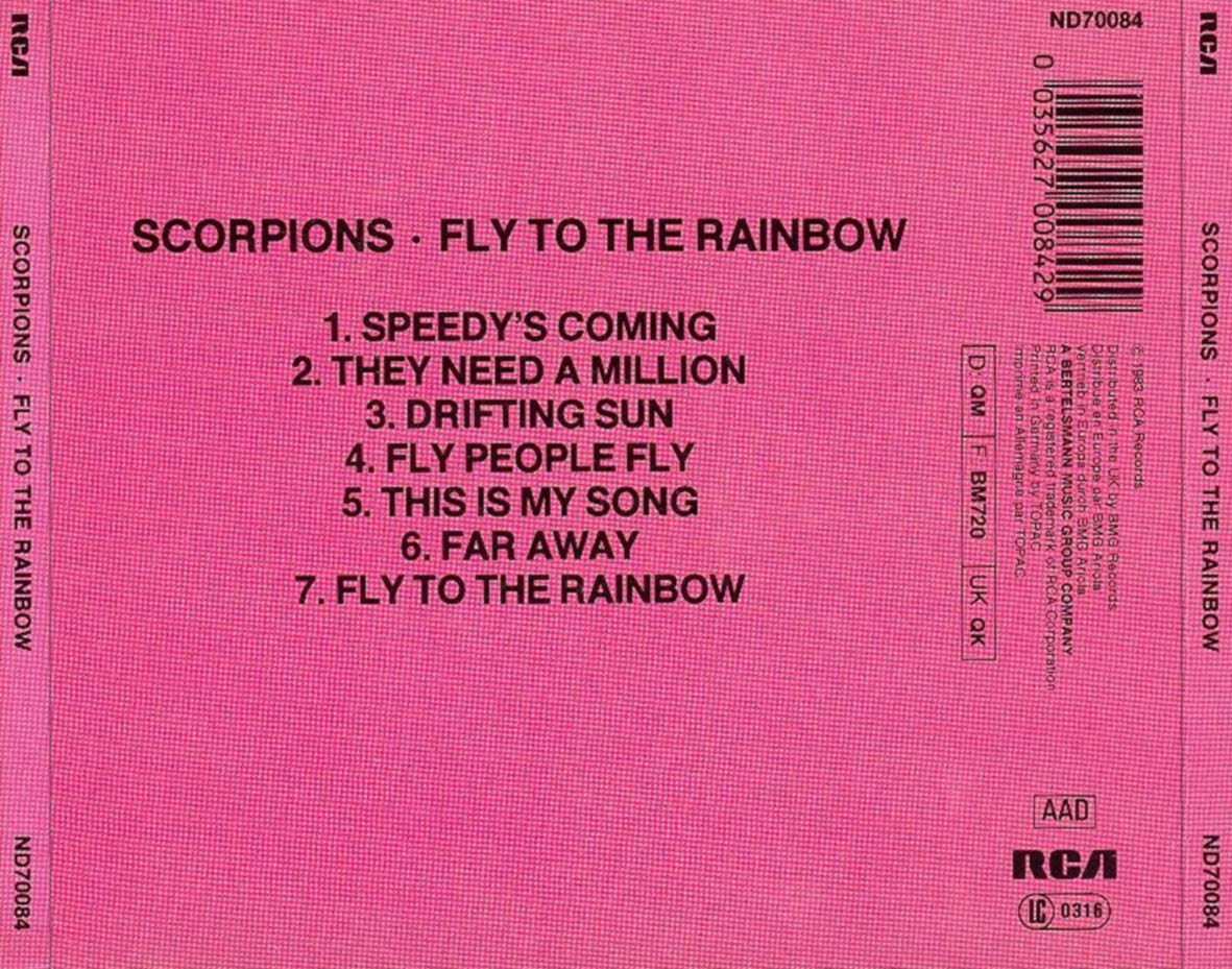 Cartula Trasera de Scorpions - Fly To The Rainbow