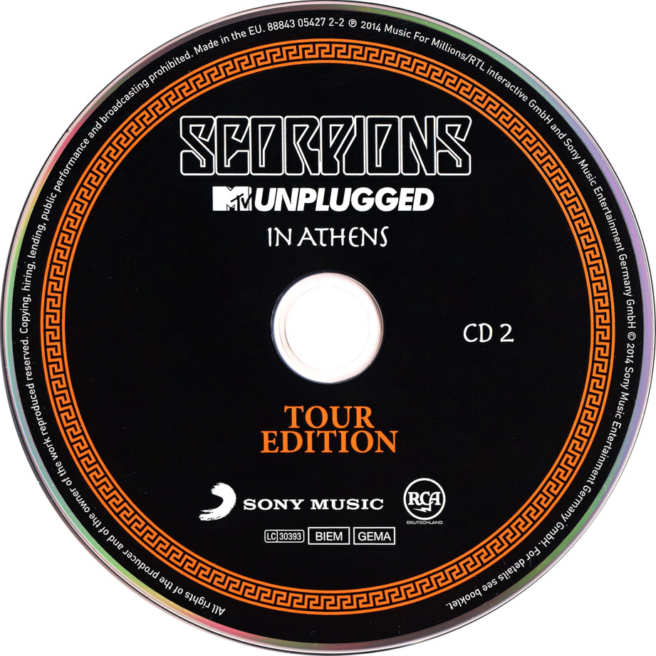 Cartula Cd2 de Scorpions - Mtv Unplugged (Tour Edition)
