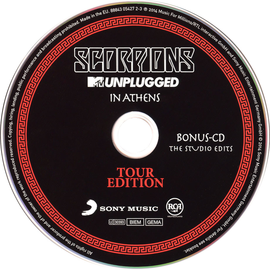 Cartula Cd3 de Scorpions - Mtv Unplugged (Tour Edition)