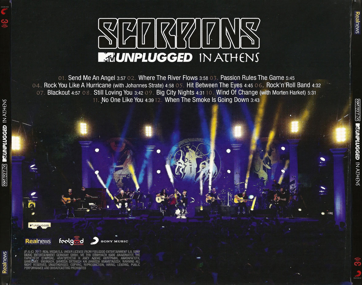 Cartula Trasera de Scorpions - Mtv Unplugged