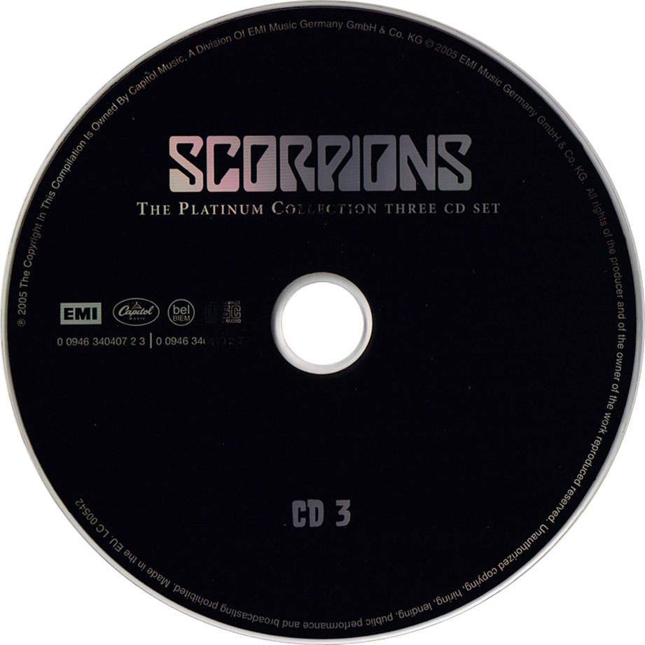Cartula Cd3 de Scorpions - The Platinum Collection