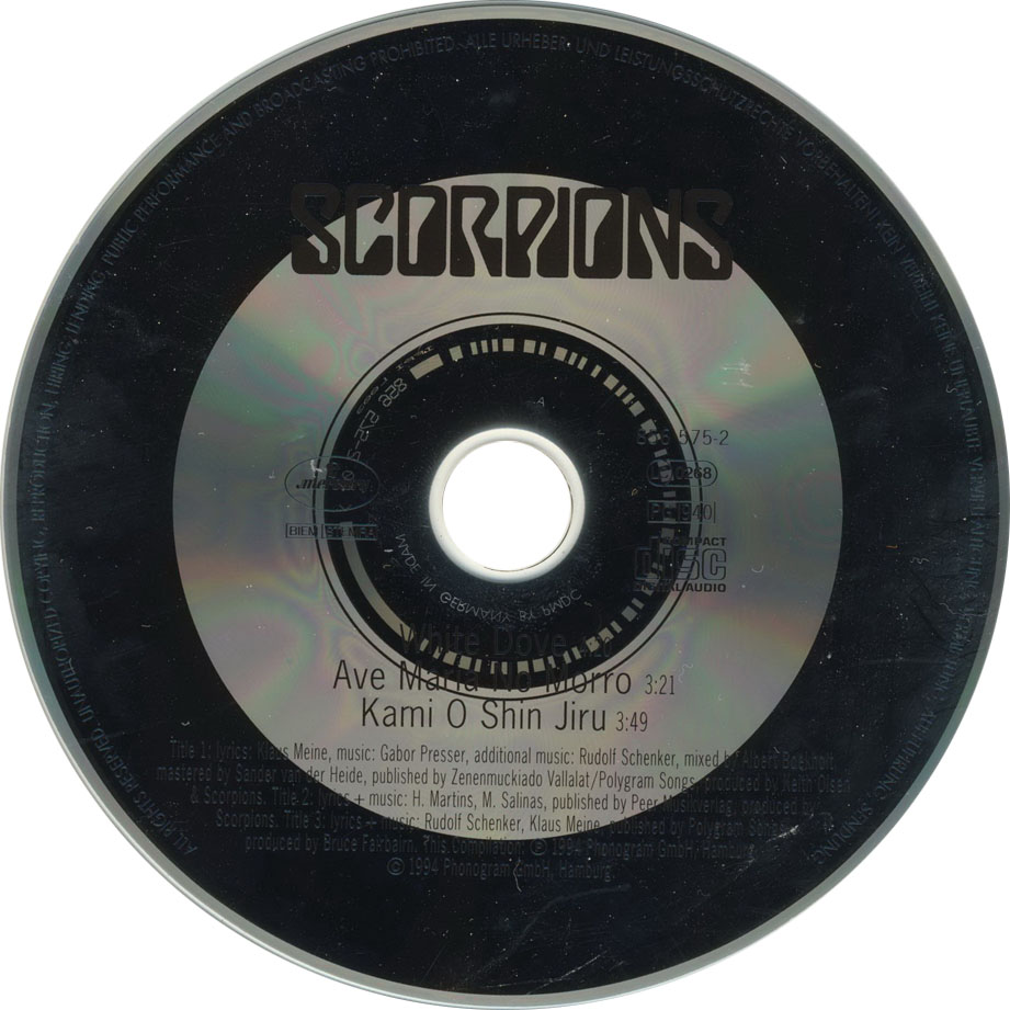 Cartula Cd de Scorpions - White Dove (Cd Single)