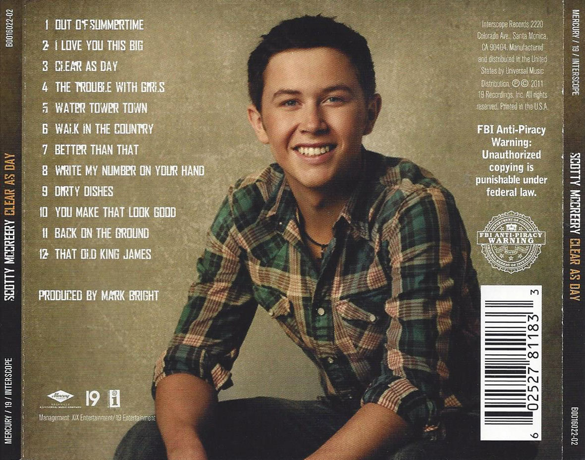 Cartula Trasera de Scotty Mccreery - Clear As Day