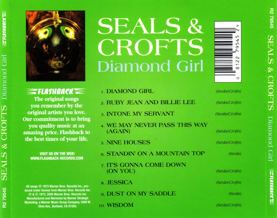 Cartula Trasera de Seals & Crofts - Diamond Girl