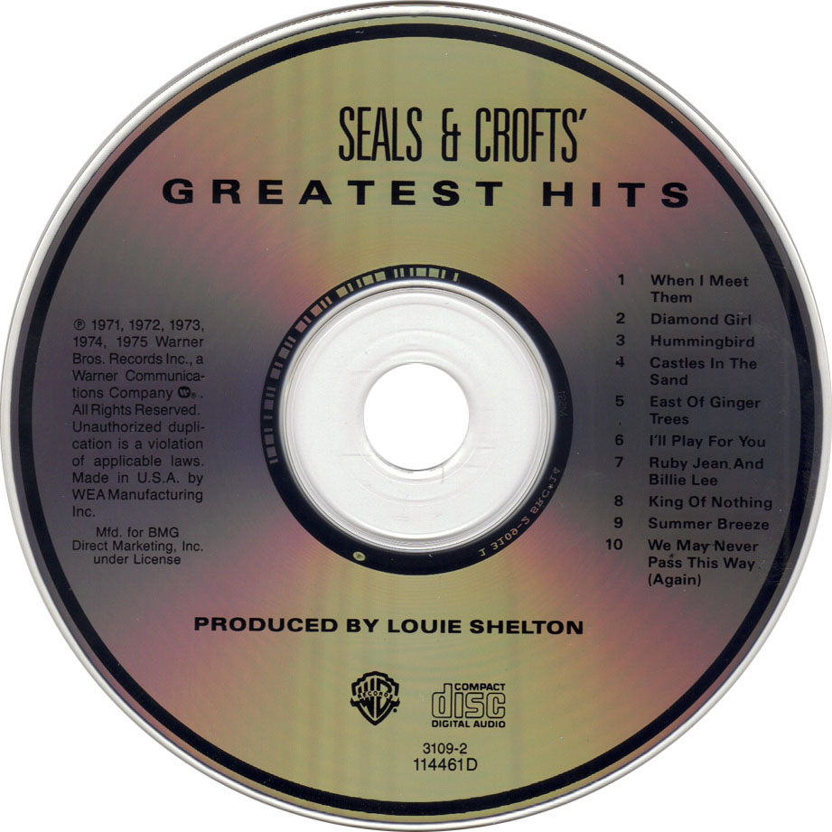 Cartula Cd de Seals & Crofts - Greatest Hits