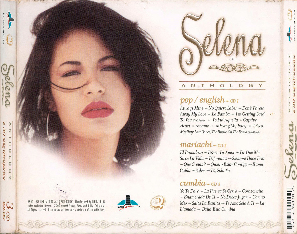 Cartula Trasera de Selena - Anthology