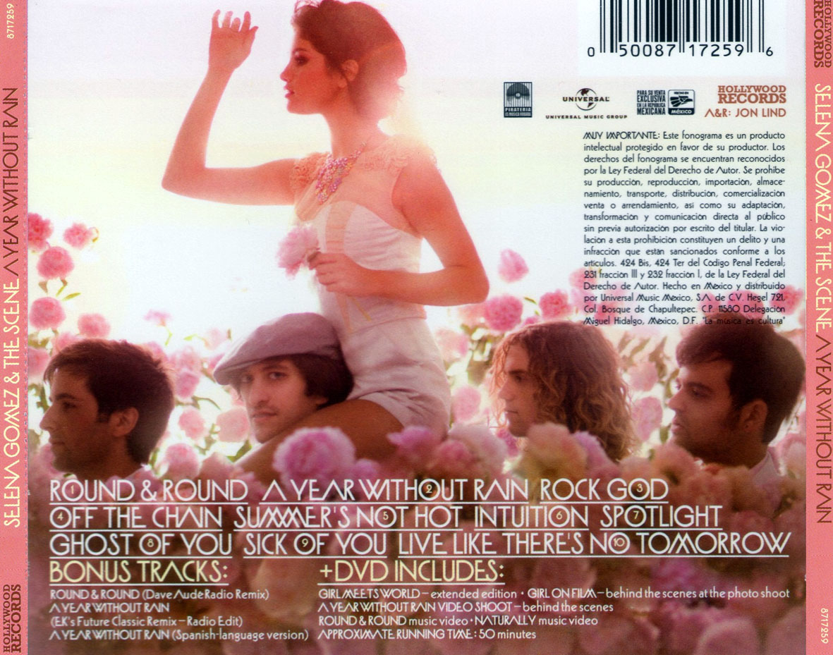 Cartula Trasera de Selena Gomez & The Scene - A Year Without Rain (Deluxe Edition)