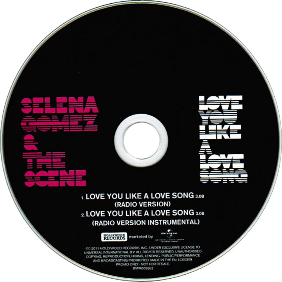 Cartula Cd de Selena Gomez & The Scene - Love You Like A Love Song (Cd Single)