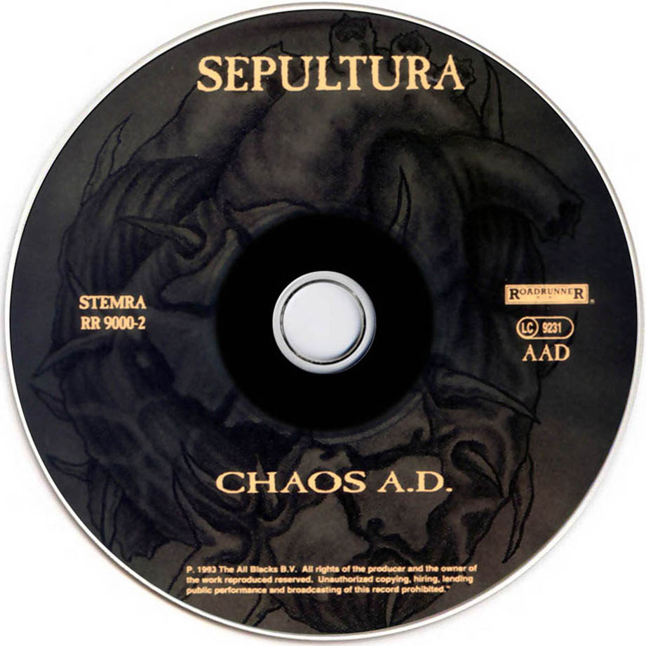 Cartula Cd de Sepultura - Chaos Ad