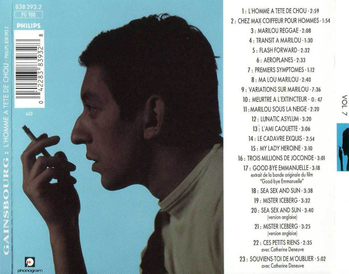 Cartula Trasera de Serge Gainsbourg - L'homme A Tete De Chou