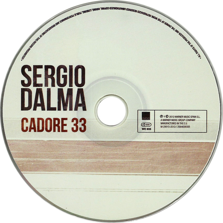 Cartula Cd de Sergio Dalma - Cadore 33