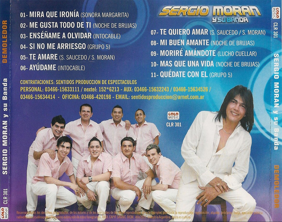 Cartula Trasera de Sergio Moran - Demoledor