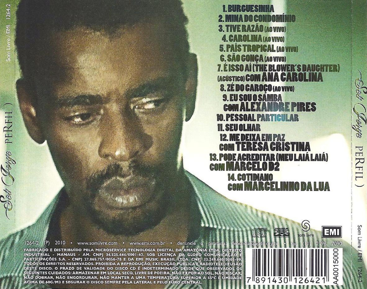 Cartula Trasera de Seu Jorge - Perfil