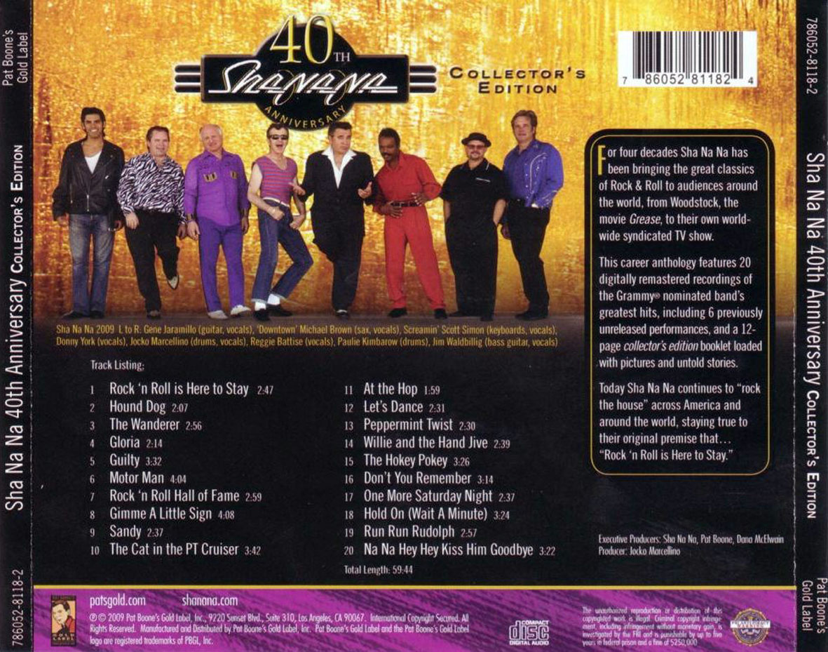 Cartula Trasera de Sha-Na-na - 40th Anniversary