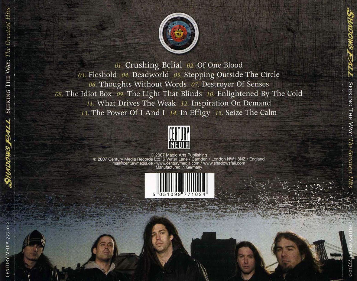 Cartula Trasera de Shadows Fall - Seeking The Way: The Greatest Hits