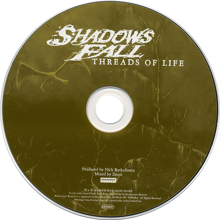 Cartula Cd de Shadows Fall - Threads Of Life