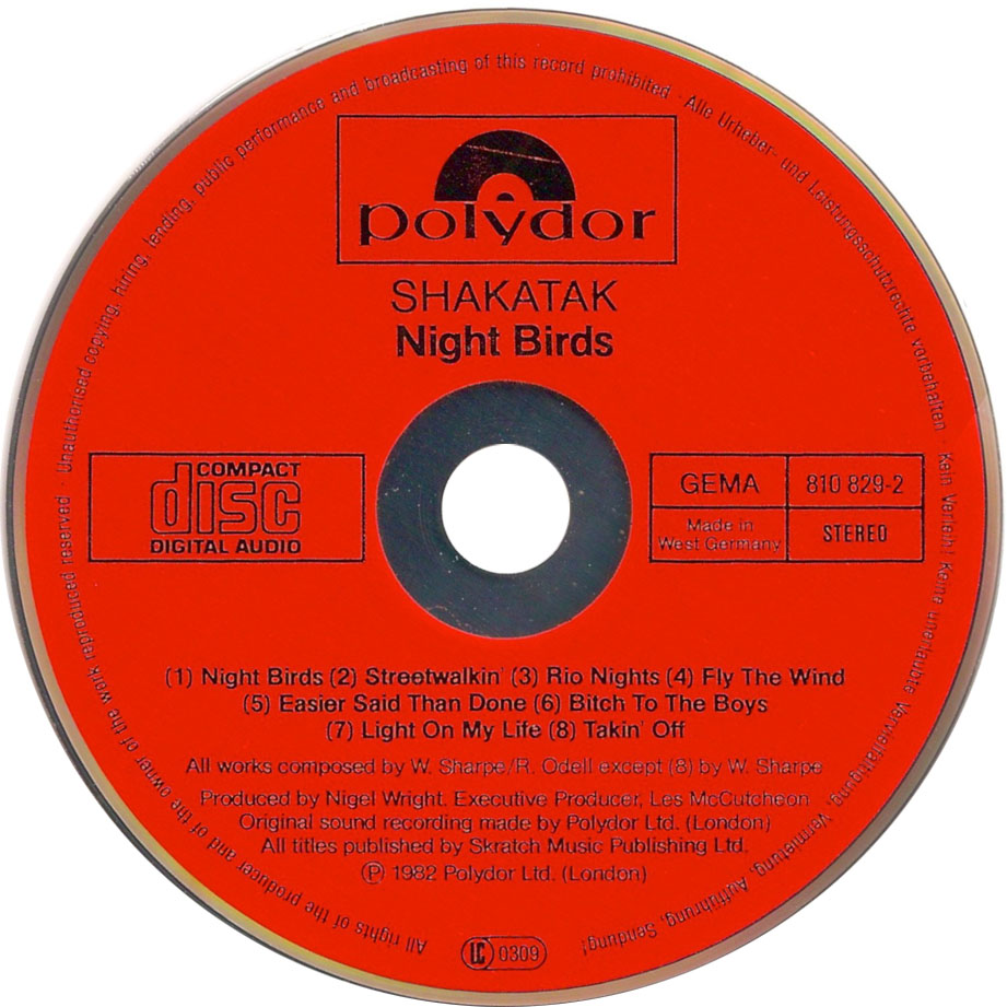 Cartula Cd de Shakatak - Night Birds