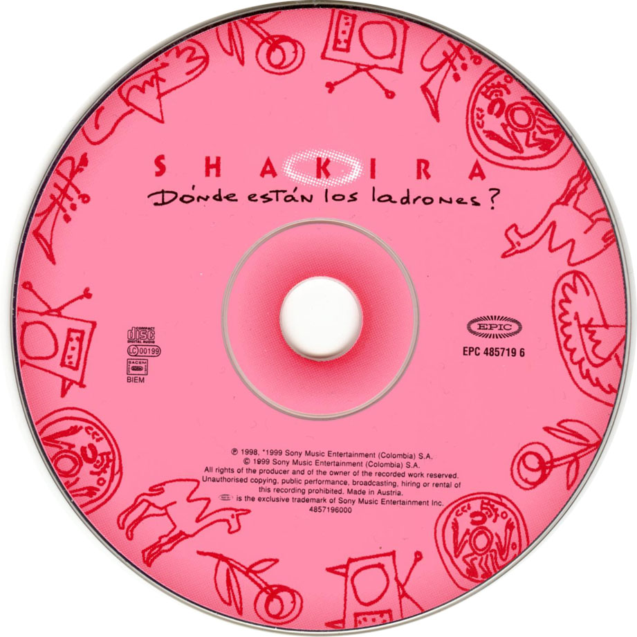 Cartula Cd de Shakira - Donde Estan Los Ladrones? (Edicion Europa)