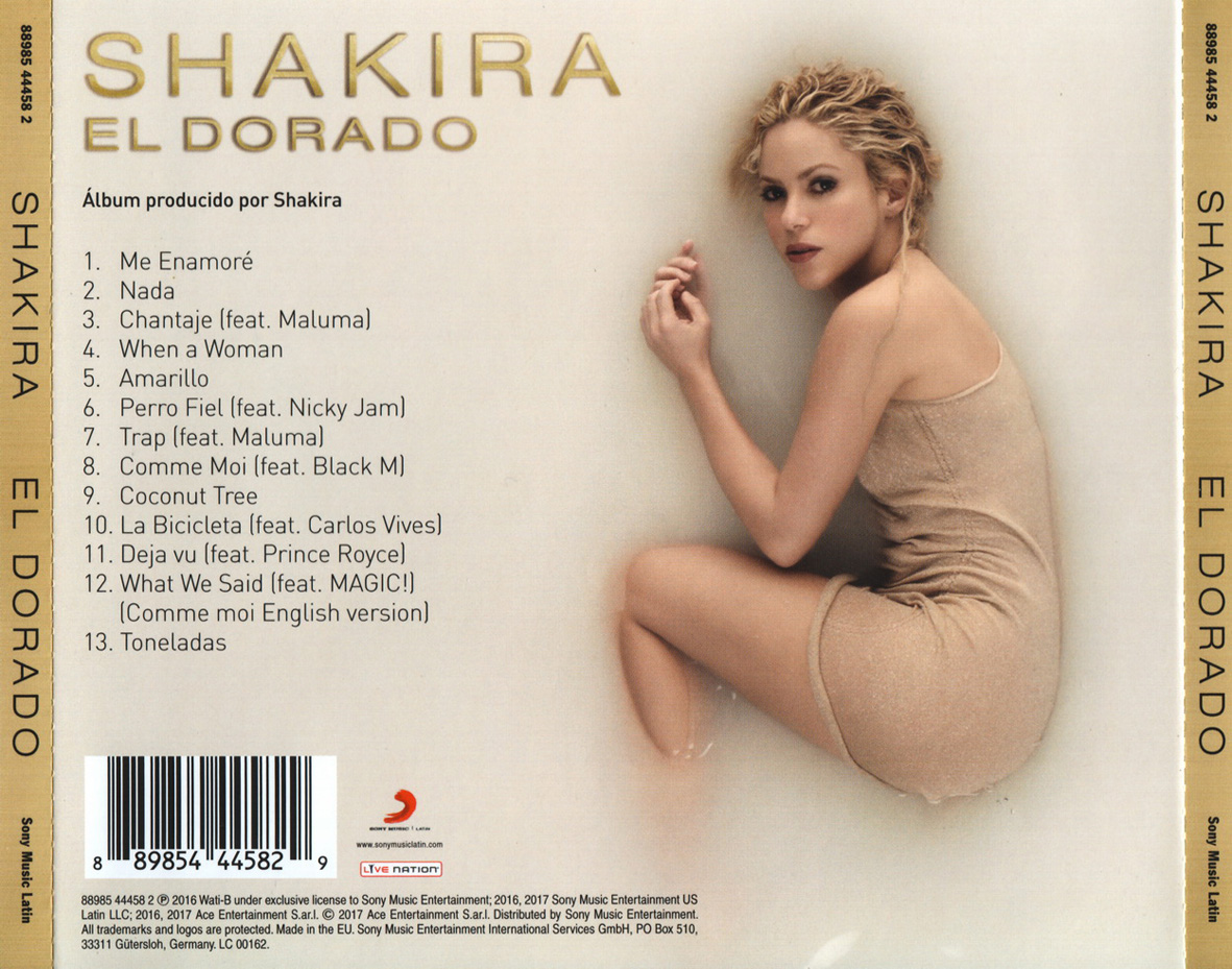 Cartula Trasera de Shakira - El Dorado