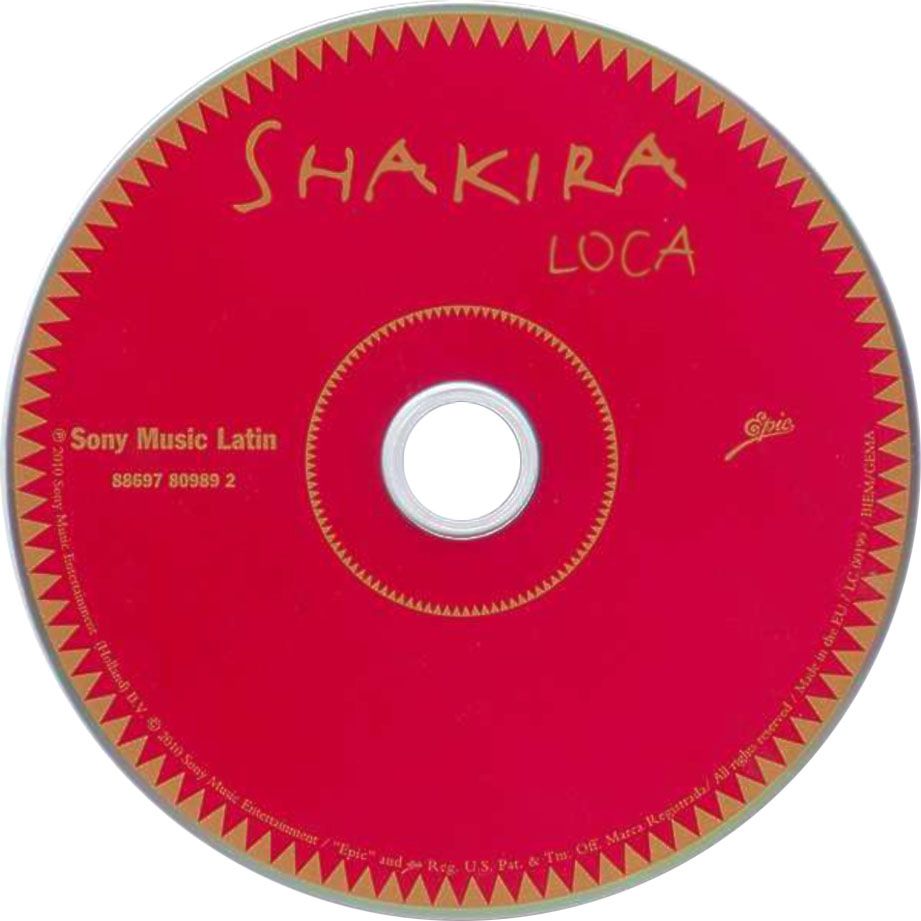 Cartula Cd de Shakira - Loca (Cd Single)