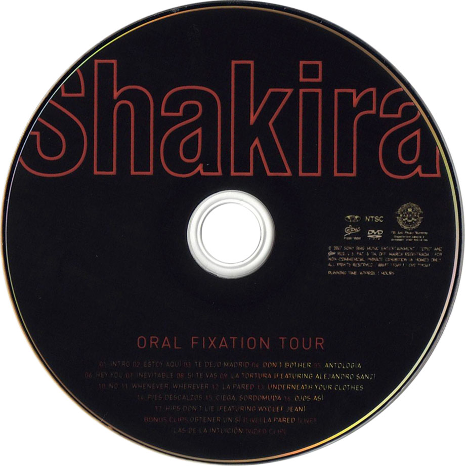 Cartula Dvd de Shakira - Oral Fixation Tour (Dvd)