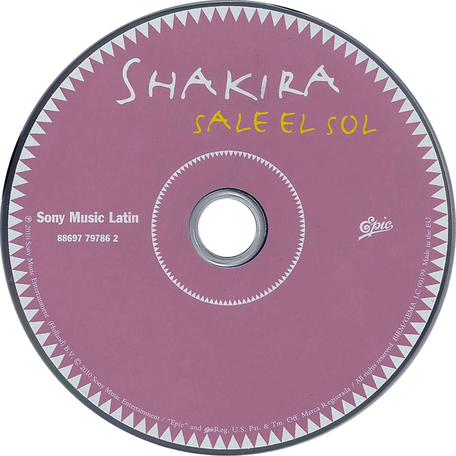 Cartula Cd de Shakira - Sale El Sol