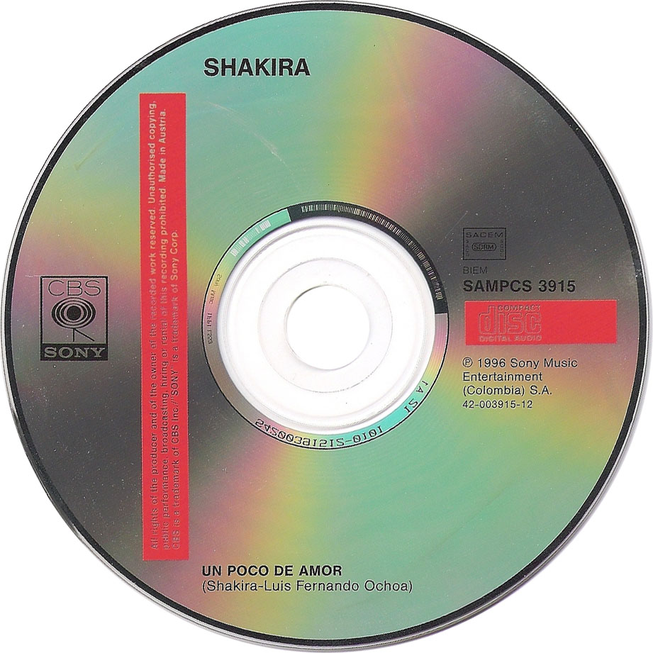Cartula Cd de Shakira - Un Poco De Amor (Cd Single)