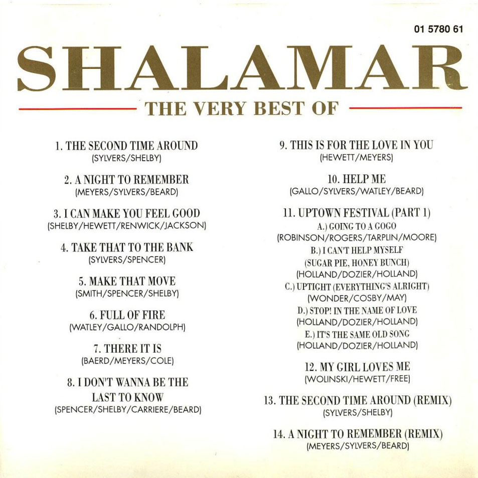 Cartula Interior Frontal de Shalamar - The Very Best Of Shalamar