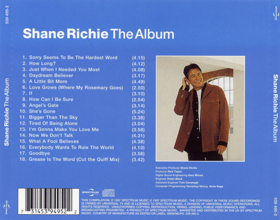 Cartula Trasera de Shane Richie - The Album