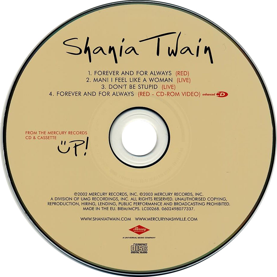 Cartula Cd de Shania Twain - Forever And For Always (Cd Single)