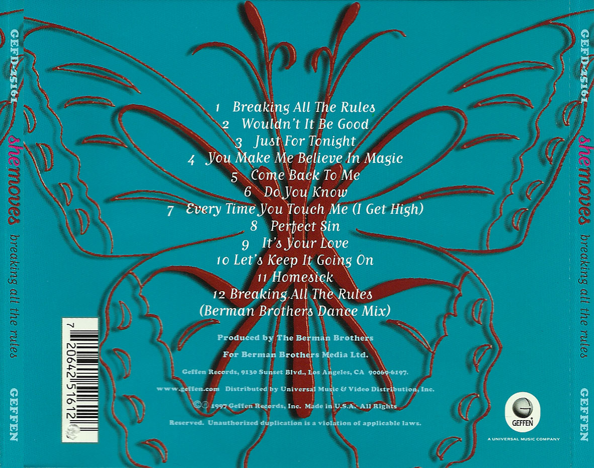 Cartula Trasera de She Moves - Breaking All The Rules