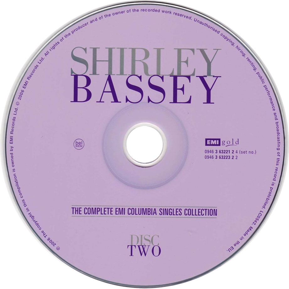 Cartula Interior Frontal de Shirley Bassey - The Complete Emi Columbia Singles Collection