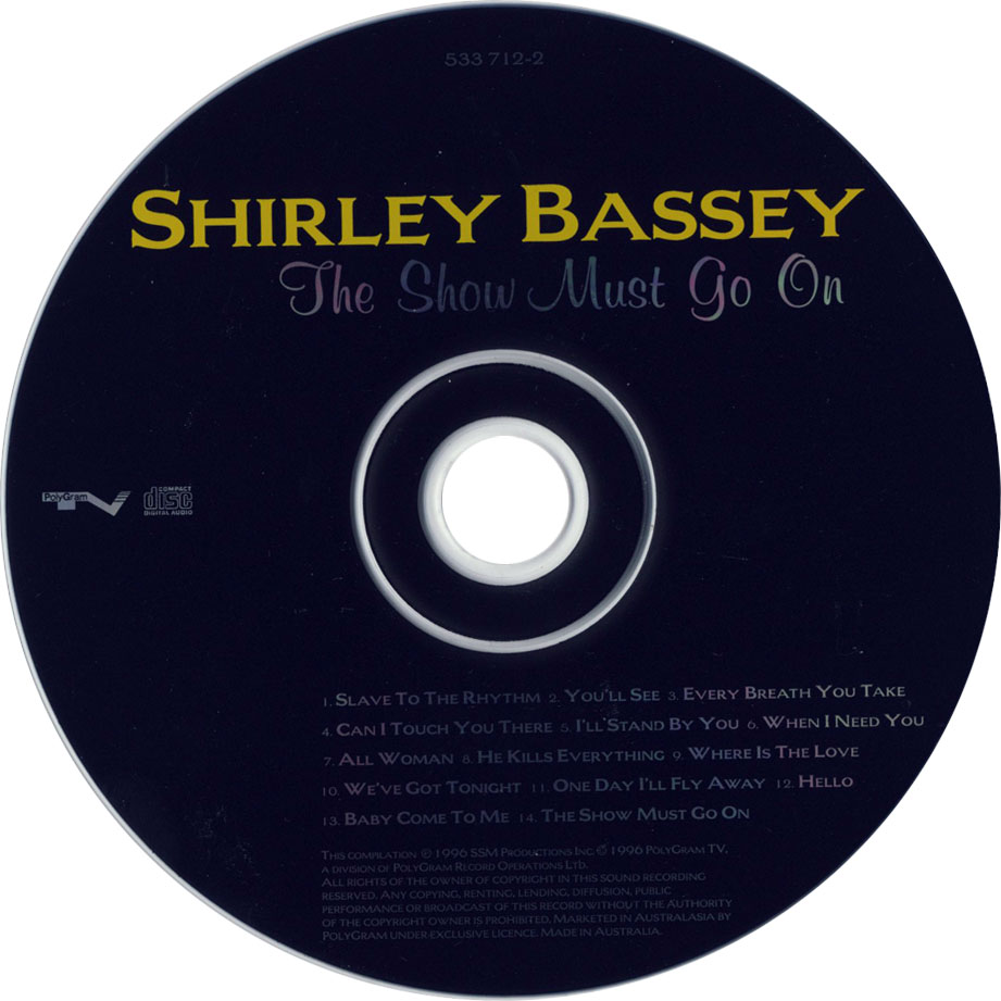 Cartula Cd de Shirley Bassey - The Show Must Go On