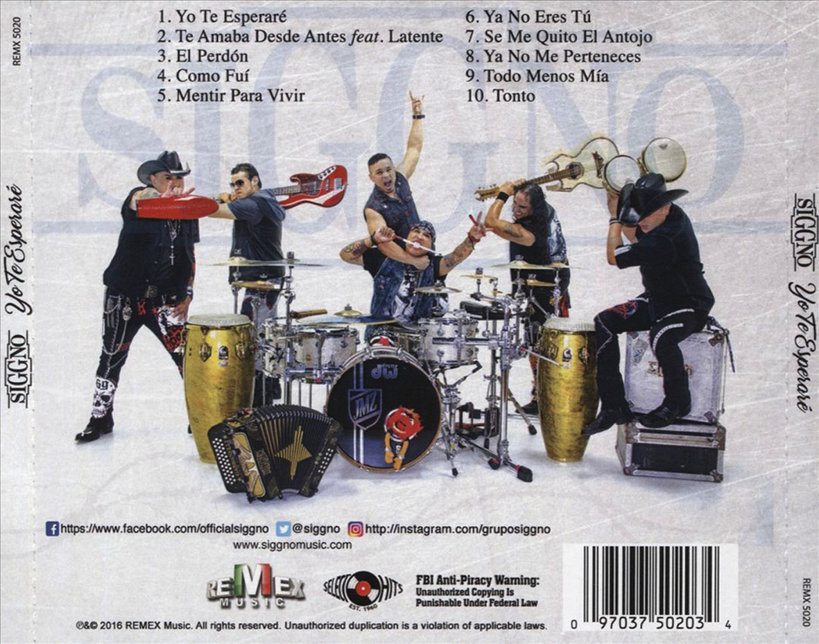 Cartula Trasera de Siggno - Yo Te Esperare