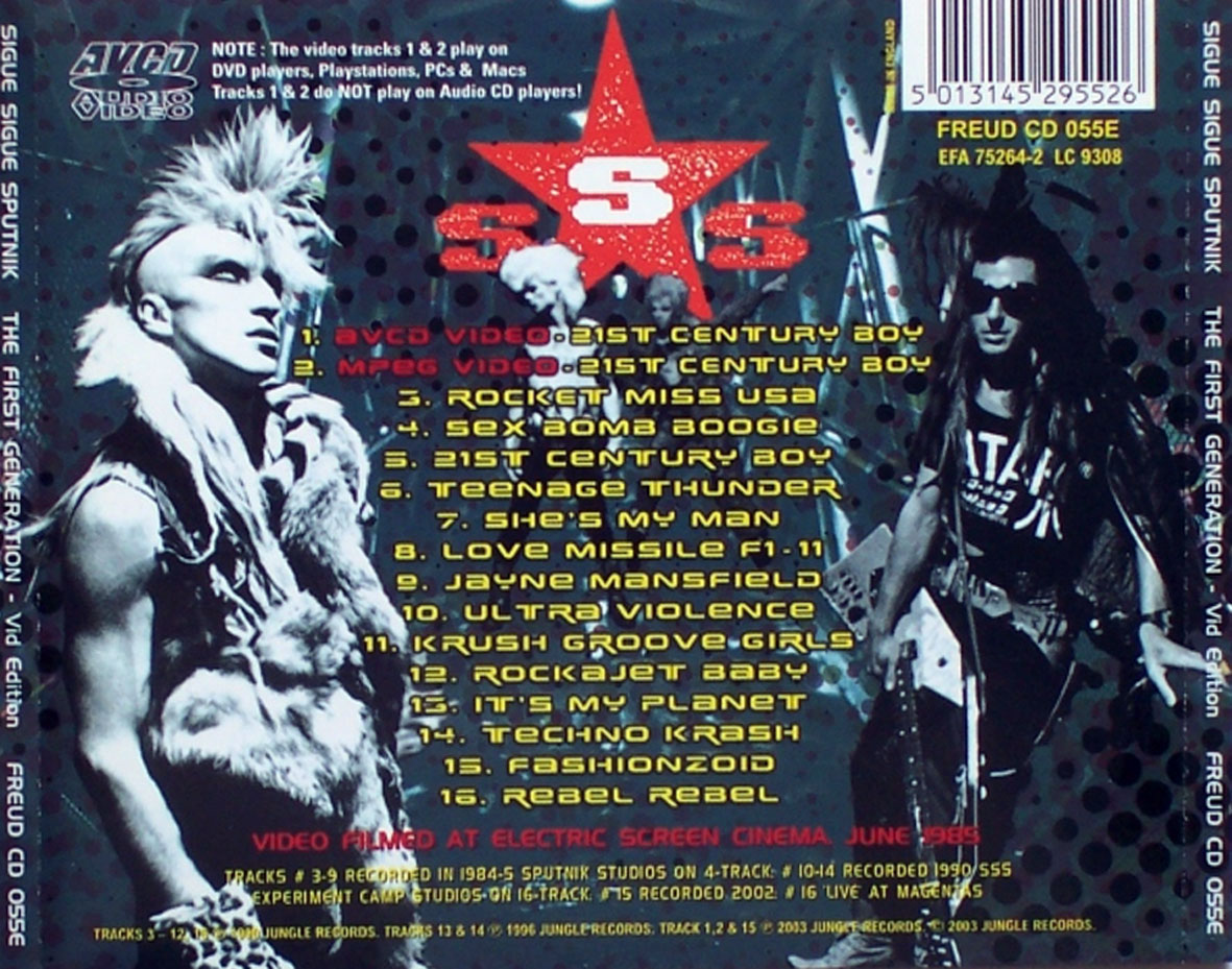 Cartula Trasera de Sigue Sigue Sputnik - The First Generation (Vid Edition)