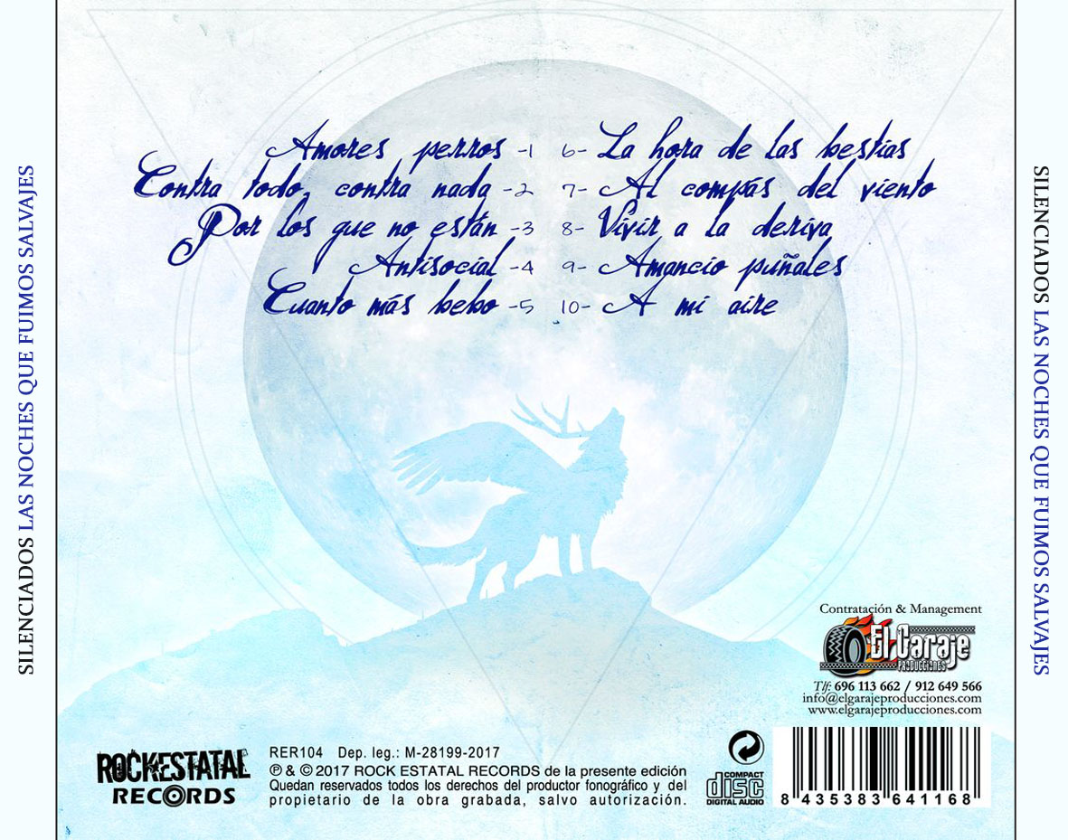 Cartula Trasera de Silenciados - Las Noches Que Fuimos Salvajes